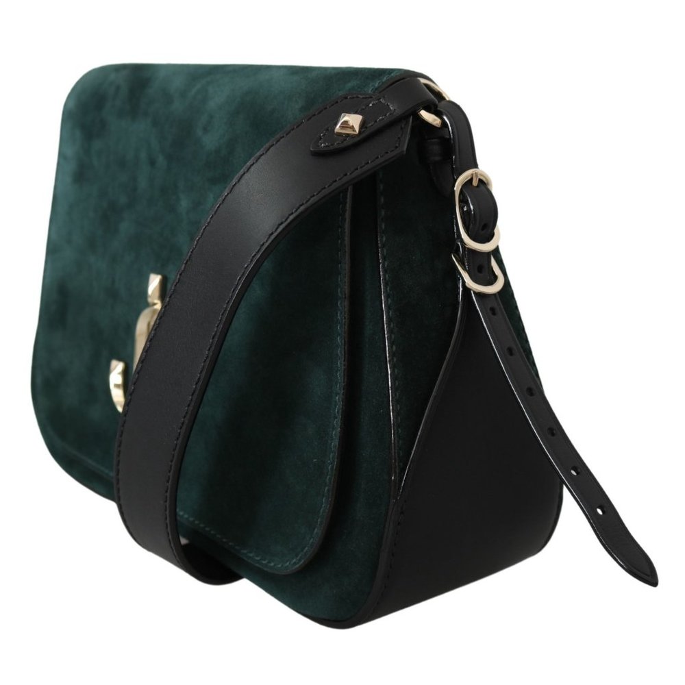 JIMMY CHOO Varenne Dark Green/Black Leather Shoulder Bag - Picture 2 of 8